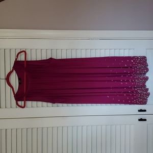 JBS Women Purple Dress with Beading/Rhinestones